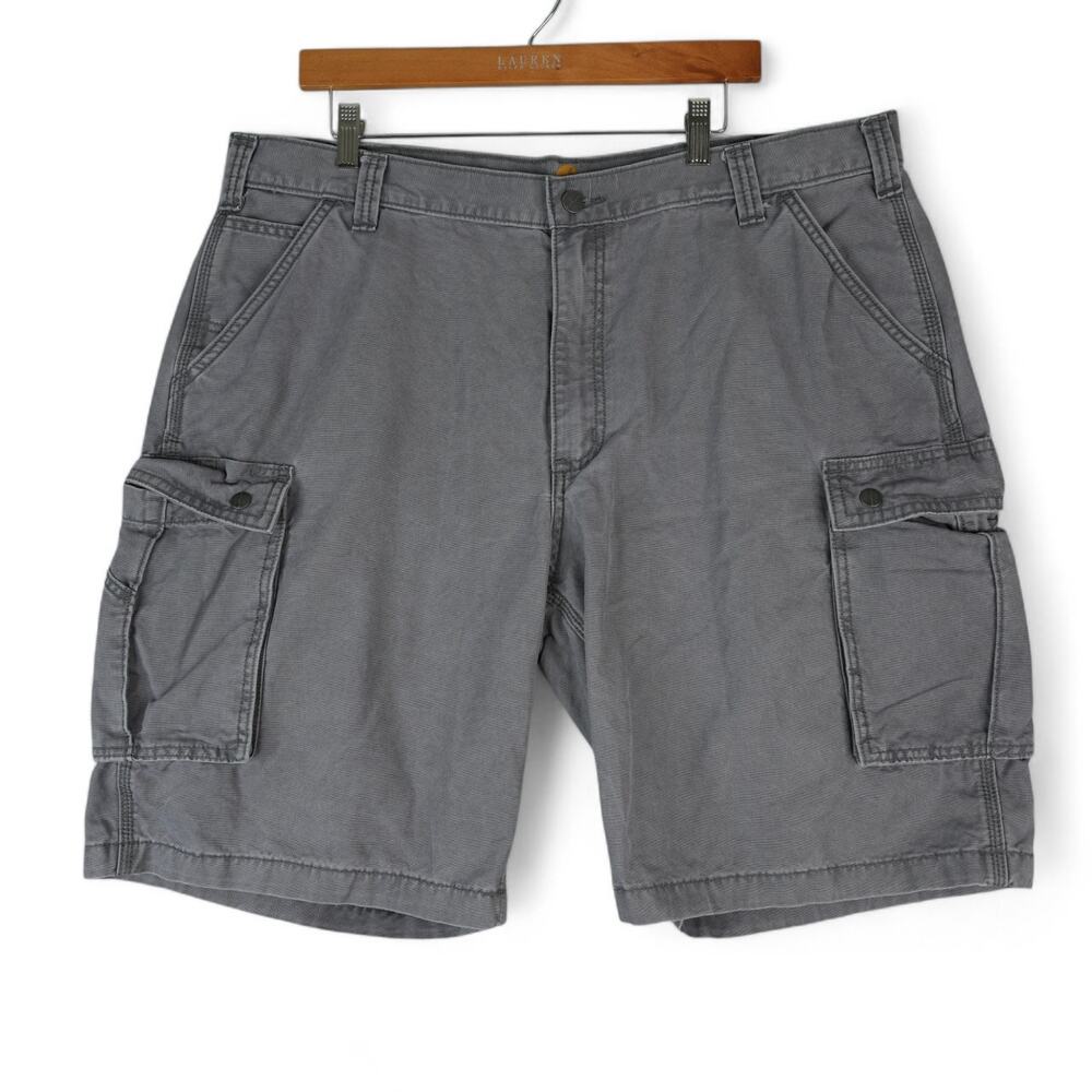 Carhartt Cargo Shorts Mens 42x11 Gray Relaxed Fit Cotton Work Fishing 100277 039